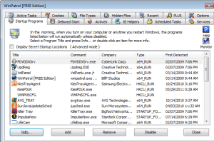 WinPatrol - Essential Home PC Anti-Malware Software WinPatrol takes snapshot of your critical system resources and alerts you in real-time to any changes that may occur without your knowledge.