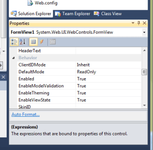 Set the Default State of your FormView Control to ReadOnly