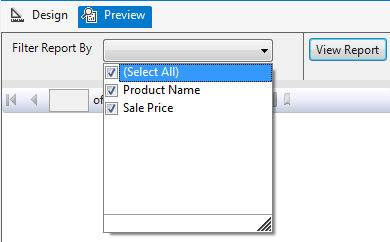 SSRS Params Drop Down
