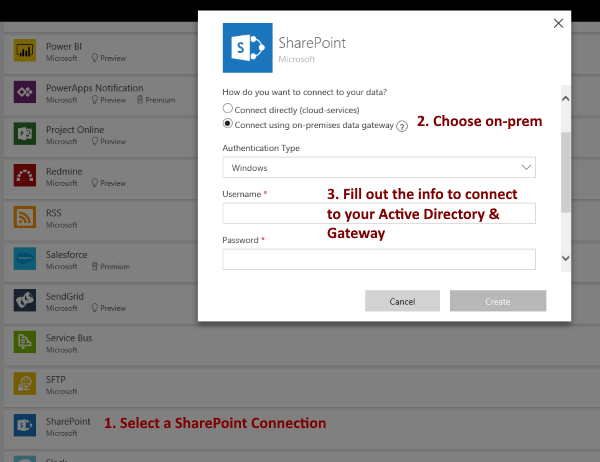 PowerApps Connection Setup