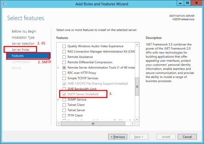 SharePoint Add Roles or Features