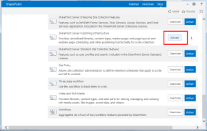 SharePoint Server Publishing Infrastructure